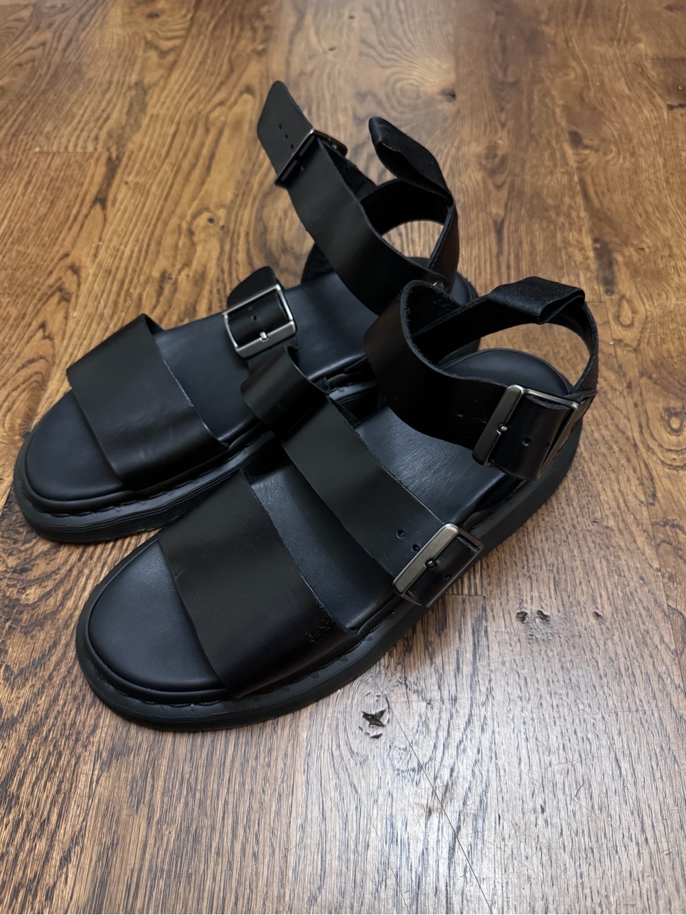 Men's Dr. Marten Black Leather Buckle Sandals